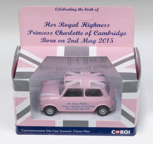 ROYAL MINI: 1:36 scale pink Corgi Mini CC82106 commemorating the Birth of Princess Charlotte on 2nd May 2015, boxed.