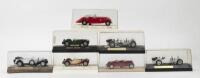 SOLIDO AGE D'OR: 7 1:43 scale Solido Age d'or and 1 1:43 Eligor models, 1 White and Black 1928 Mercedes SS Torpedo Convertible, 1 Red and White 1939 Mercedes-Benz 540K Coupe, 1 Cream and Red 1938 Jaguar SS-100 Convertible, 1 Green 1938 Jaguar SS-100 Conve