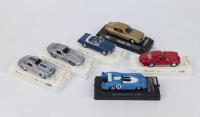 SOLIDO: 6 1:43 Solido models, 1 Age d'or Red Mercedes Benz 300SL "Gullwing" Coupe, 1 Age d'or Silver with Blue stripe Mercedes Benz 300 SL Grand Prix "Gullwing" Coupe No 5, 1 1 Age d'or 1963 Silver Ferrari 250 GTO Coupe, No 3, 1 Age d'or 1962 Blue Facel
