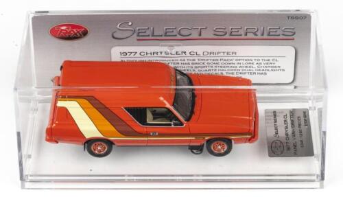 TRAX SELECT SERIES: 1:43 scale Trax Select Series TSS07 Orange 1977 Chrysler CL Drifter Panel Van, No 341 of 1260 pieces, Plaque of Authenticity, clear boxed.