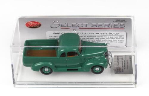 TRAX SELECT SERIES: 1:43 scale Trax Select Series TSS10B Narva Green 1946 Chevrolet Ute 'Aussie Build', No 932 of 950 pieces, Plaque of Authenticity, clear boxed.