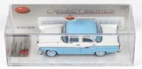 TRAX SELECT SERIES: 1:43 scale Trax Select Series TSS11B Sky Blue and White 2 Tone 1956 Ford Customline Sedan, No 74 of 400 pieces, Plaque of Authenticity, clear boxed.