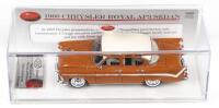 TRAX SELECT SERIES: 1:43 scale Trax Select Series TSS09 Burnt Orange and Cream 1960 Chrysler Royal AP3 Sedan, No 928 of 1200 pieces, Plaque of Authenticity, clear boxed.