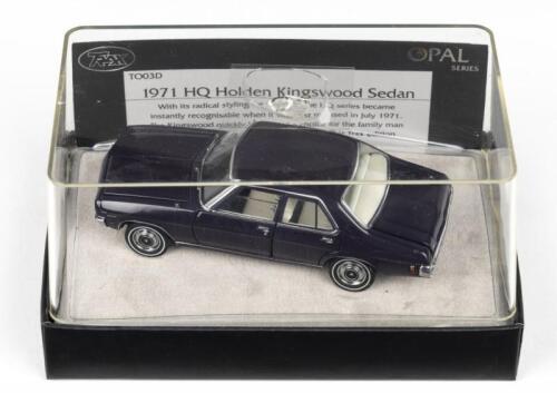 TRAX OPAL: 1:43 Trax Opal Series TO 03D Royal Purple 1971 Holden HQ Kingswood Sedan, no C of A, clear case in custom box.
