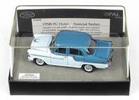 TRAX OPAL: 1:43 Trax Opal Series TO 02B Skyline Blue and Crystal Blue 2 tone 1958 Holden FC Special Sedan, no C of A, clear case in custom box.
