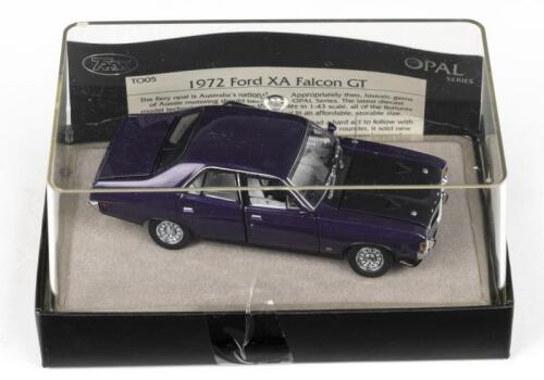 TRAX OPAL: 1:43 Trax Opal Series TO 05 Wild Violet 1972 Ford XA Falcon GT Sedan, no C of A, clear case in custom box.