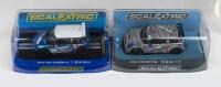 SCALEXTRIC: Set of 2 1:32 Scalextric racing Mini Coopers, 1 Lee Allen No 1, Mini Challenge, Brands Hatch 2013, and 1 No 26, Luke Reade, Mini Challemge 2016, no C of A, clear display boxed.