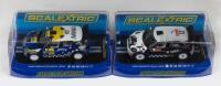 SCALEXTRIC: Set of 2 1:32 Scalextric rally Minis, 1 Countryman WRC, Rally Sweden 2012, and 1 Countryman WRC, Rallye Monte Carlo 2012, no C of A, clear display boxed.