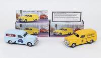 FAMOUS COMPANIES IN AUSTRALIA: Set of 2 1:25 Mint and Boxed Perth "Famous Companies in Australia" series Holden FJ Panel Vans, 1 MM001 Yellow RACWA No 1789 of 2016, and 1 MMOO2 Light Blue Qantas Airways, No 595 of 1512, boxed.