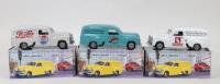FAMOUS COMPANIES IN AUSTRALIA: Set of 3 1:25 Mint and Boxed Perth "Famous Companies in Australia" series Holden FJ Panel Vans, 1 MB017 White Pepsi Cola No 716 of 1512, 1 MBO18 Turquoise Gowing Bros Distributors, No 1394 of 2500,and 1 MB 019, White Redhead
