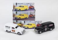 FAMOUS COMPANIES IN AUSTRALIA: Set of 2 1:25 Mint and Boxed Perth "Famous Companies in Australia" series Holden FJ Panel Vans, 1 MB008 White Dunlop Tyres No 883 of 1008, and 1 MBOO9 Blue Tooheys, No 1385 of 1512, boxed.