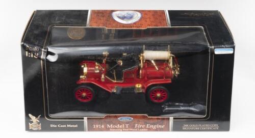 FIRE FIGHTERS: 1:18 Yat Ming Signature Series San Jose 1914 Ford Model T Fire Engine, C of A, boxed.