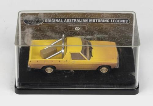 TRAX: 1:43 scale Trax Original Australian Motoring Legends Series TR31B Pale Yellow 1977 Holden HZ Kingswood Ute, clear boxed.