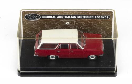 202 · TRAX: 1:43 scale Trax Original Australian Motoring Legends Series TR57B Red and White 1965 Holden HD Special Station Sedan, clear boxed.