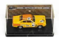 TRAX: 1:43 scale Trax Original Australian Motoring Legends Bathurst Racing Series TR11H Yellow No 41D Beechy/McKeownRed Valiant Charger E38, clear boxed.