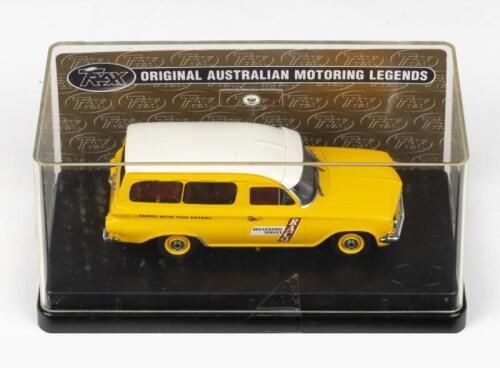 204 · TRAX: 1:43 scale Trax Original Australian Motoring Legends Series TR55C Yellow and White RACQ Centenary Edition 1963 Holden EH Van, clear boxed.