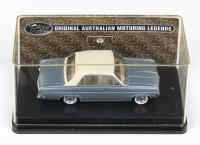 TRAX: 1:43 scale Trax Original Australian Motoring Legends Series TR56C Pale Grey and White 1965 Holden HD Premier Sedan, clear boxed.