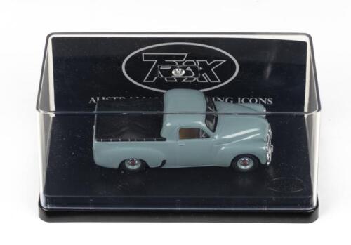 227 · TRAX AUSTRALIAN MOTORING ICONS: 1:43 scale Trax Australian Motoring Icons Series TR25J, New Moon Blue 1951 Holden 50-2106 Ute, clear case, boxed.