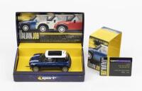 SCALEXTRIC: 1:32 scale Scalextric Sport Blue and White 'The Italian Job' Mini Cooper, Limited Edition No 1732 of 7500, Plaque of Authenticity, clear display case and custom boxed.