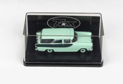 240 · TRAX AUSTRALIAN MOTORING ICONS: 1:43 scale Trax Australian Motoring Icons Series TR87C, Glade Green and Woodsman Green 1960 Holden FB Special Station Sedan, clear case, boxed.