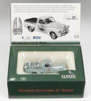 CLASSIC CARLECTABLES: 1:43 Classic Carlectables Holden Utilities at Work series Light Grey 1951 Winter & Taylor Holden FX Ute, No 982 of 2000, C of A, clear displayed in custom box.