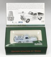 CLASSIC CARLECTABLES: 1:43 Classic Carlectables Holden Utilities at Work series Light Grey 1951 Perry Motors Holden FX Ute, No 1424 of 2000, C of A, clear displayed in custom box.