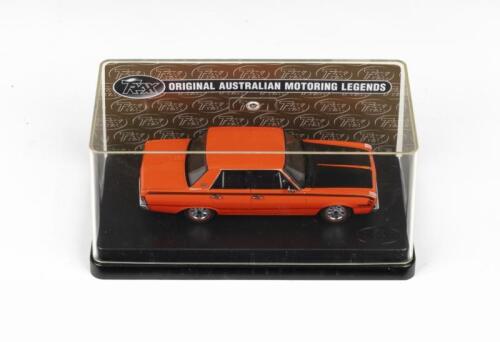 TRAX ORIGINAL AUSTRALIAN MOTORING LEGENDS: 1:43 scale Trax Original Australian Motoring Legends series TR64B Orange 1970 Chrysler VG Valiant Pacer Sedan, clear display boxed.