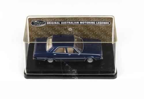 277 · TRAX ORIGINAL AUSTRALIAN MOTORING LEGENDS: 1:43 scale Trax Original Australian Motoring Legends series TR42D Omega Blue with Silver side stripe 1974 Leyland 976 Targa Florio Sedan, clear display boxed.