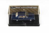 TRAX ORIGINAL AUSTRALIAN MOTORING LEGENDS: 1:43 scale Trax Original Australian Motoring Legends series TR42D Omega Blue with Silver side stripe 1974 Leyland 976 Targa Florio Sedan, clear display boxed.