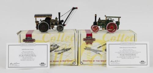 290 · MATCHBOX COLLECTIBLES: Set of 2 Matchbox Collectibles "crafted by the greatest name in die-cast" Series models, 1 1918 Atkinson Steam Wagon, and 1 1929 Fowler Crane Steam Engine , both with C of A, both boxed.
