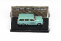 TRAX ORIGINAL AUSTRALIAN MOTORING LEGENDS: 1:43 scale Trax Original Australian Motoring Legends series TR65B Special Custom Edition Light Green 1954 Holden FJ Surfer Wagon, clear display boxed.