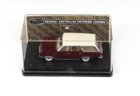 TRAX ORIGINAL AUSTRALIAN MOTORING LEGENDS: 1:43 scale Trax Original Australian Motoring Legends Series TR57C Burgundy and Cream 1965 Holden HD Premier Station Sedan, clear case, boxed.