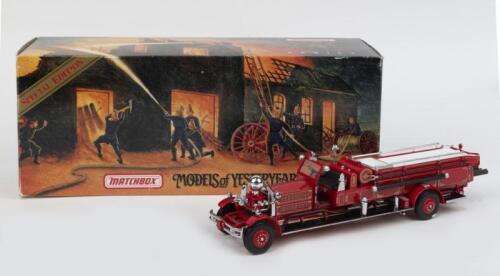 320 · MATCHBOX MODELS OF YESTERYEAR: 1:43 scale Matchbox Models of Yesteryear YSFE01 Special Edition 1930 Ahrens-Fox Quad Fire Engine, C of A, custom boxed.