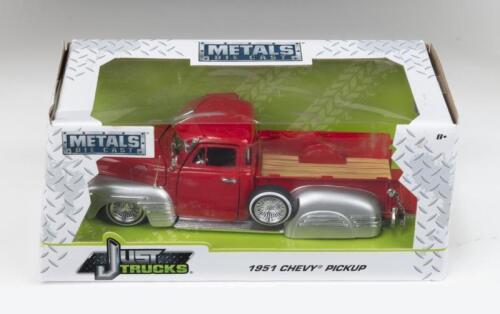 327 · JADA PICKUP: 1:24 scale Jada Toys Just Trucks Series Red and Silver 1951 Chevy Pickup, clear display boxed.