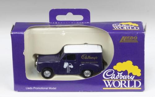 357 · CADBURY WORLD: 1:43 scale Lledo Promotional Model Series Cadbury World Austin A35 Van, liveried in Cadbury Purple, White & Gold, custom clear display boxed.