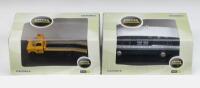 OXFORD COMMERCIALS: Set of 2 1:76 scale Oxford Commercials Series models, 1 Blue, White and Silver BMC Mobile Training Unit, and 1 AA liveried Ford Transit MkI Recovery flat bed vehicle, both custom display boxed.