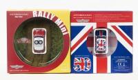 MINI USBS: Set of 2 Zero Basic Mini USB 2.0 drives 4GB capacity, 1 Union Jack liveried 50th Anniversary Mini Cooper, 1 of 2000, and 1 Red and White 1967 BMC Mini Cooper S #177 (1967 Monte Carlo Rally), both clear display boxed, and both containing USB cab