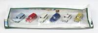 CARARAMA MINIS: Set of 6 1:72 scale Cararama Hongwell Mini Traveller/Pickup/Van models, all different colours, and all displayed in one clear custom box.