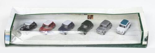 372 · CARARAMA MINIS: Set of 6 1:72 scale Cararama Hongwell vintage Mini, all different colours, and all displayed in one clear custom box.