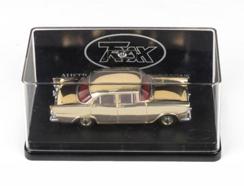 378 · TRAX AUSTRALIAN MOTORING ICONS: 1:43 scale Trax Australian Motoring Icons series TRG20 Gold Plated 1960 Holden 50th Anniversary Edition FB Sedan, clear display boxed.