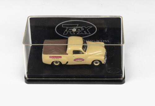 382 · TRAX AUSTRALIAN MOTORING ICONS: 1:43 scale Trax Australian Motoring Icons series TR25H Cream 1951 Holden 50-2106 Stanbridge Hobby Shop 60th Anniversary Commemorative Ute, clear display boxed.
