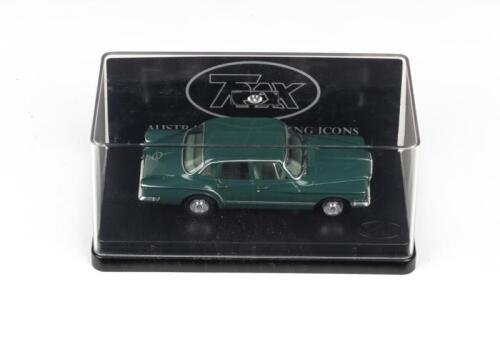 381 · TRAX AUSTRALIAN MOTORING ICONS: 1:43 scale Trax Australian Motoring Icons series TR36E Deep Green 1962 "S" Series Valiant Sedan, clear display boxed.