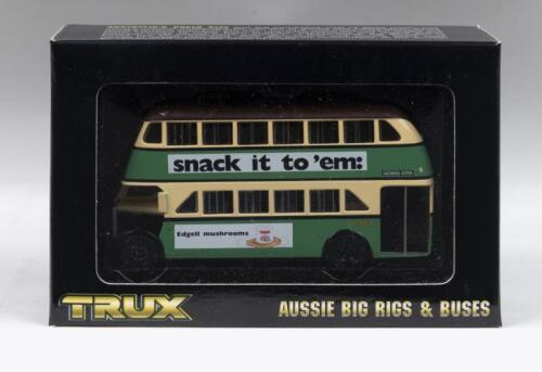 389 · TRUX AUSSIE BIG RIGS & BUSES: 1:76 scale Trux Aussie Big Rigs & Buses Series TX2E 1947 Albion Venturer Double Decker Bus Chatswood Station Sydney, clear display boxed.