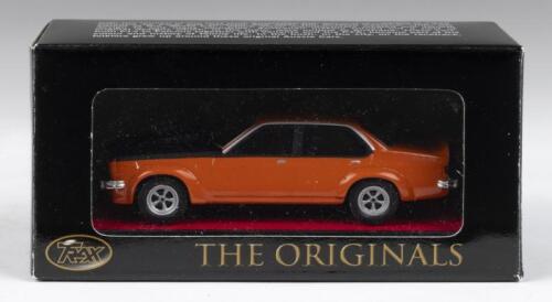 411 · TRAX THE ORIGINALS 1:43 scale Trax The Originals series TR14H Valencia Orange with Black bonnet 1976 Holden LX Torana SLR5000 A9X Sedan, clear display boxed.