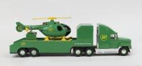 B.P: Battery Operated 1:36 scale B.P. Chopper Truck, in traditional B.P. Green & Yellow livery, includes B.P. Chopper but not accompanying miniature car, not boxed, working order not checked.