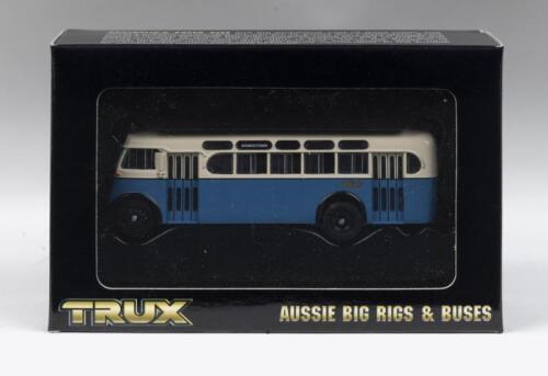 453 · TRUX AUSSIE BIG RIGS & BUSES: 1:76 scale Trux Aussie Big Rigs & Buses Series TX7 1952 Leyland OPS2 Single Decker Bus Canterbury to Bankstown Sydney, clear display boxed.