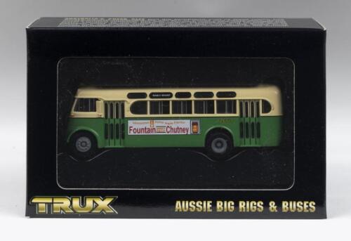 455 · TRUX AUSSIE BIG RIGS & BUSES: 1:76 scale Trux Aussie Big Rigs & Buses Series TX1C 1953 Daimler CV Single Decker Bus Dee Why Beach to Manly Wharf Sydney, clear display boxed.