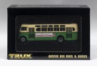 TRUX AUSSIE BIG RIGS & BUSES: 1:76 scale Trux Aussie Big Rigs & Buses Series TX1C 1953 Daimler CV Single Decker Bus Dee Why Beach to Manly Wharf Sydney, clear display boxed.