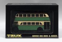 TRUX AUSSIE BIG RIGS & BUSES: 1:76 scale Trux Aussie Big Rigs & Buses Series TX5 1948 Leyland OPD2 Double Decker Bus Abbotsford to Circular Quay Sydney, clear display boxed.
