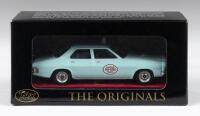 TRAX AUSSIE TAXI SERIES: 1:43 scale Trax Australian Motoring Legends Originals Aussie Taxi Series TR17K Light Blue 1972 Holden HQ Belmont Frankston Radio Cabs Taxi, clear display boxed.